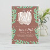 Herfstblad Pompoen Bruine Baby Shower Uitnodiging (Staand voorkant)