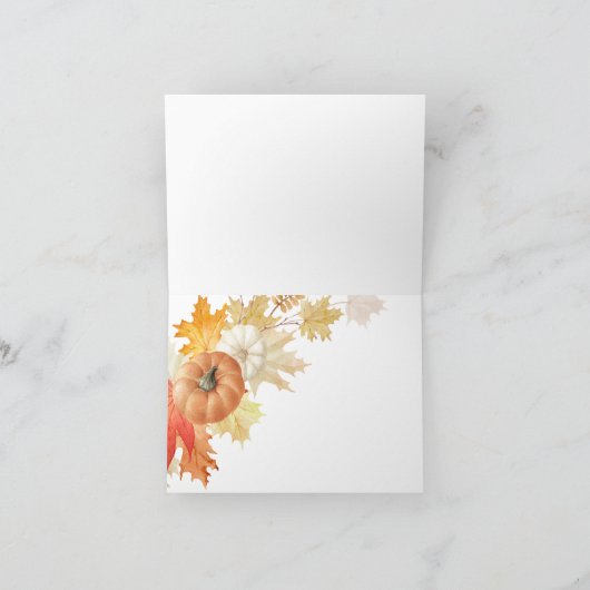 Herfstblad Pompoenen Bruidsdiner Dankjewelbrief Bedankkaart (Binnen)