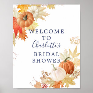Herfstblad Pompoenen Bruiloft Borrel Welkomstbord Poster
