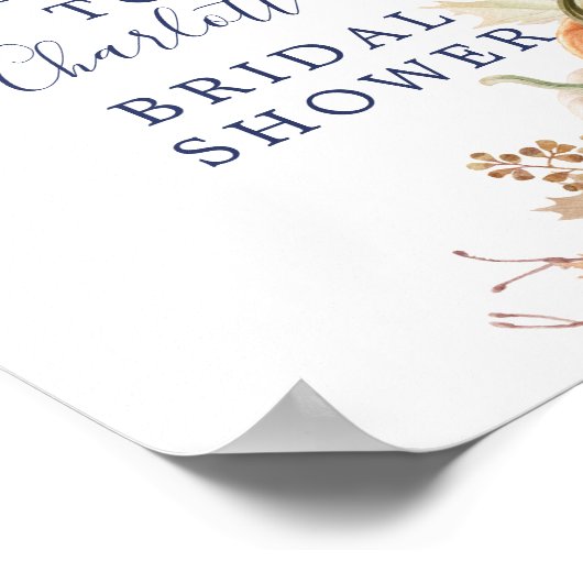 Herfstblad Pompoenen Bruiloft Welcome Bord Poster (Hoek)