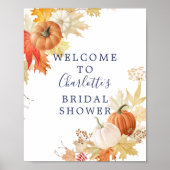 Herfstblad Pompoenen Bruiloft Welcome Bord Poster (Voorkant)
