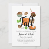 Herfstblad Pompoentaart Baby Shower  Kaart (Voorkant)
