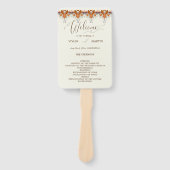 Herfstblad Rust Bloemen Huwelijksprogramma Handwaaier (Voorkant)