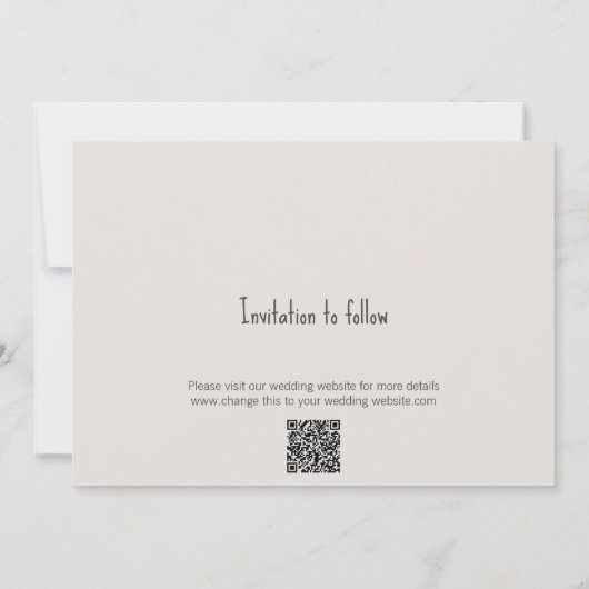 Herfstblad Rustiek Hout Flat Save The Date Kaart (Achterkant)