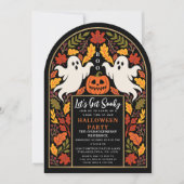 Herfstblad spook Halloween-feestboog Kaart (Voorkant)