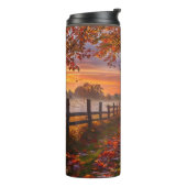 herfstblad sunset scenery tumbler thermosbeker (Gedraaid links)