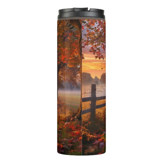 herfstblad sunset scenery tumbler thermosbeker (Achterkant)