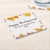 Herfstblad Thanksgiving Diner Party Kartonnen Onderzetters (Schuin)