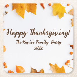 Herfstblad Thanksgiving Diner Party Kartonnen Onderzetters