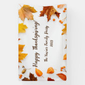 Herfstblad Thanksgiving Diner Party Spandoek (Verticaal)