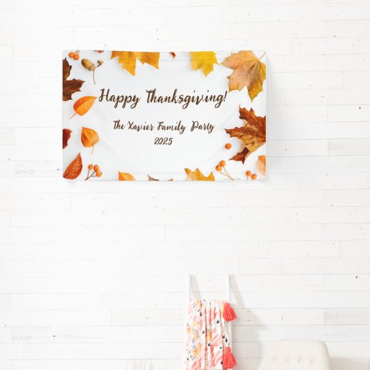 Herfstblad Thanksgiving Diner Party Spandoek (Insitu)