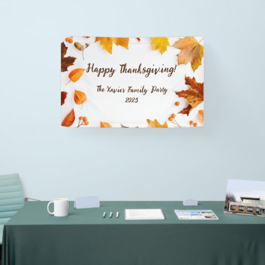 Herfstblad Thanksgiving Diner Party Spandoek (Beurs)