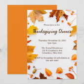 Herfstblad Thanksgiving-dinerfeest Kaart (Voorkant / Achterkant)