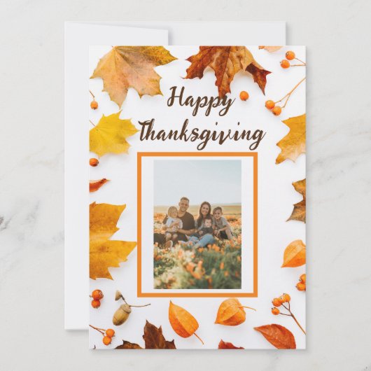 Herfstblad Thanksgiving Groet Feestdagenkaart (Voorkant)