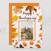 Herfstblad Thanksgiving Groet Feestdagenkaart (Voorkant / Achterkant)