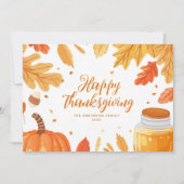 Herfstblad Thanksgiving vakantiepas Feestdagenkaart (Voorkant)