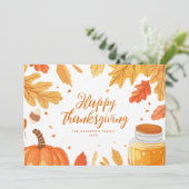 Herfstblad Thanksgiving vakantiepas Feestdagenkaart (Staand voorkant)