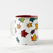 herfstblad tweekleurige koffiemok (Voorkant links)