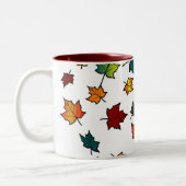 herfstblad tweekleurige koffiemok (Links)