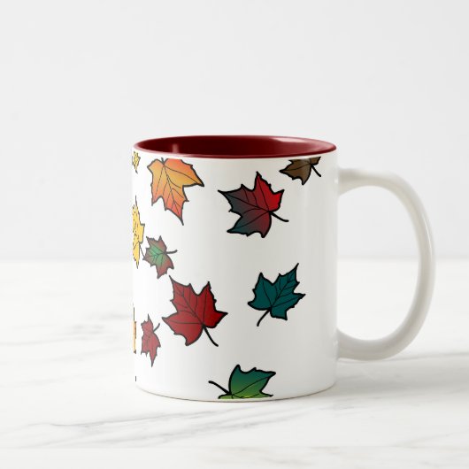 herfstblad tweekleurige koffiemok (Rechts)