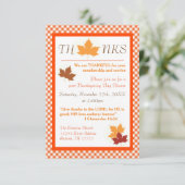 Herfstblad - uitnodiging voor Thanksgiving-diner v (Staand voorkant)