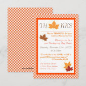 Herfstblad - uitnodiging voor Thanksgiving-diner v (Voorkant / Achterkant)