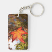 Herfstblad van een boom in de herfst sleutelhanger (achterkant)