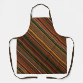 Herfstbladerdak bruin en groene streep schort (Voorkant)