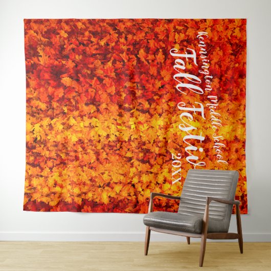 Herfstbladeren | Aangepaste feestachtergrond Wandkleed (In Situ (horizontaal))