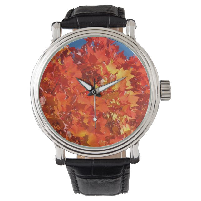 Herfstbladeren aangepaste horloges Vakanties Ontwe (Voorkant)