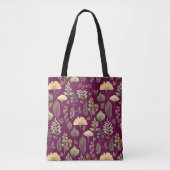 Herfstbladeren Aangepaste naam bordeauxroze boodsc Tote Bag (Voorkant)