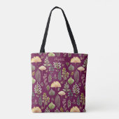 Herfstbladeren Aangepaste naam bordeauxroze boodsc Tote Bag (Achterkant)