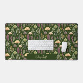 Herfstbladeren Aangepaste Naam Groene Bureaumat (Keyboard & Muis)