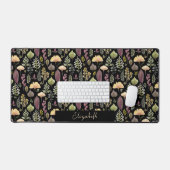 Herfstbladeren Aangepaste Naam Zwarte Bureaumat (Keyboard & Muis)