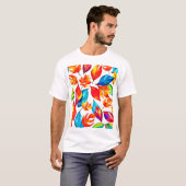 Herfstbladeren Abstract Patroon T-shirt (Voorkant volledig)