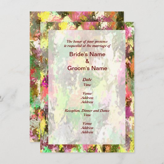 herfstbladeren Abstracte bruiloft uitnodigen Kaart (Voorkant / Achterkant)