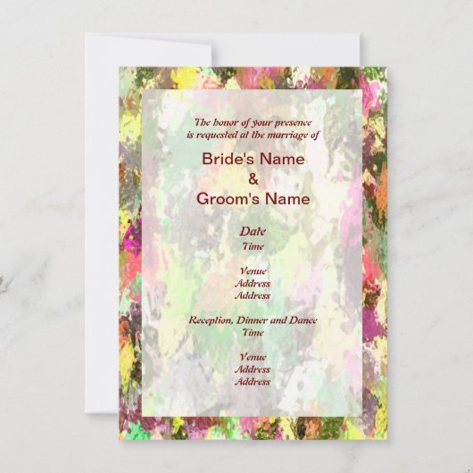 herfstbladeren Abstracte bruiloft uitnodigen Kaart (Voorkant)