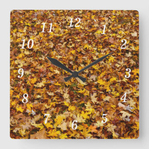 Herfstbladeren Abstracte wandklok