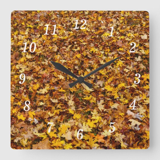 Herfstbladeren Abstracte wandklok (Voorkant)