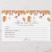 Herfstbladeren - advies en wensen vrijgezellenfees briefpapier (Voorkant)