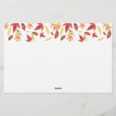 Herfstbladeren - advies en wensen vrijgezellenfees briefpapier (Achterkant)