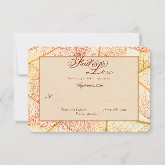 Herfstbladeren antwoordkaart RSVP kaartje (Voorkant)