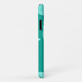Herfstbladeren - aqua en turquoise Case-Mate iPhone case (Achterkant/rechts)