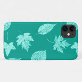 Herfstbladeren - aqua en turquoise Case-Mate iPhone case (Achterkant (horizontaal))