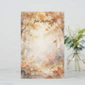 Herfstbladeren Aquarel Bos Houtland Briefpapier (Staand voorkant)