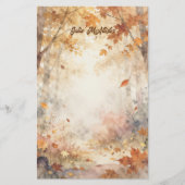 Herfstbladeren Aquarel Bos Houtland Briefpapier (Voorkant)