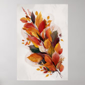 Herfstbladeren Aquarel Kunst Poster (Voorkant)