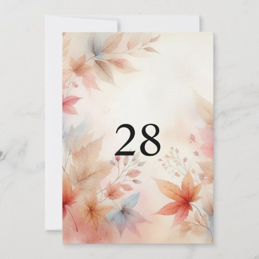 Herfstbladeren aquarel neutrale kalligrafie tekst kaart (Voorkant)
