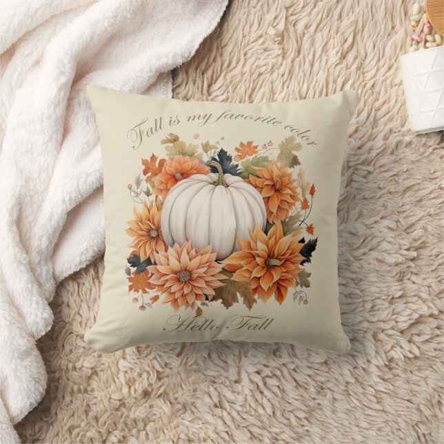 Herfstbladeren Aquarel Wilde Bloemen Herfst  Kussen (Deken)