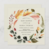 Herfstbladeren Baby shower Kaart (Voorkant / Achterkant)